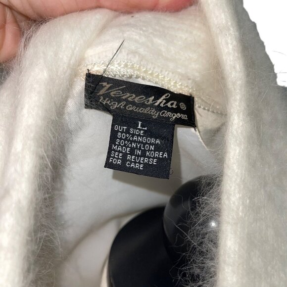 Venesha Vintage Womens Jacket Size L Cream Cardigan Pearl Applique Embellished - Picture 7 of 11